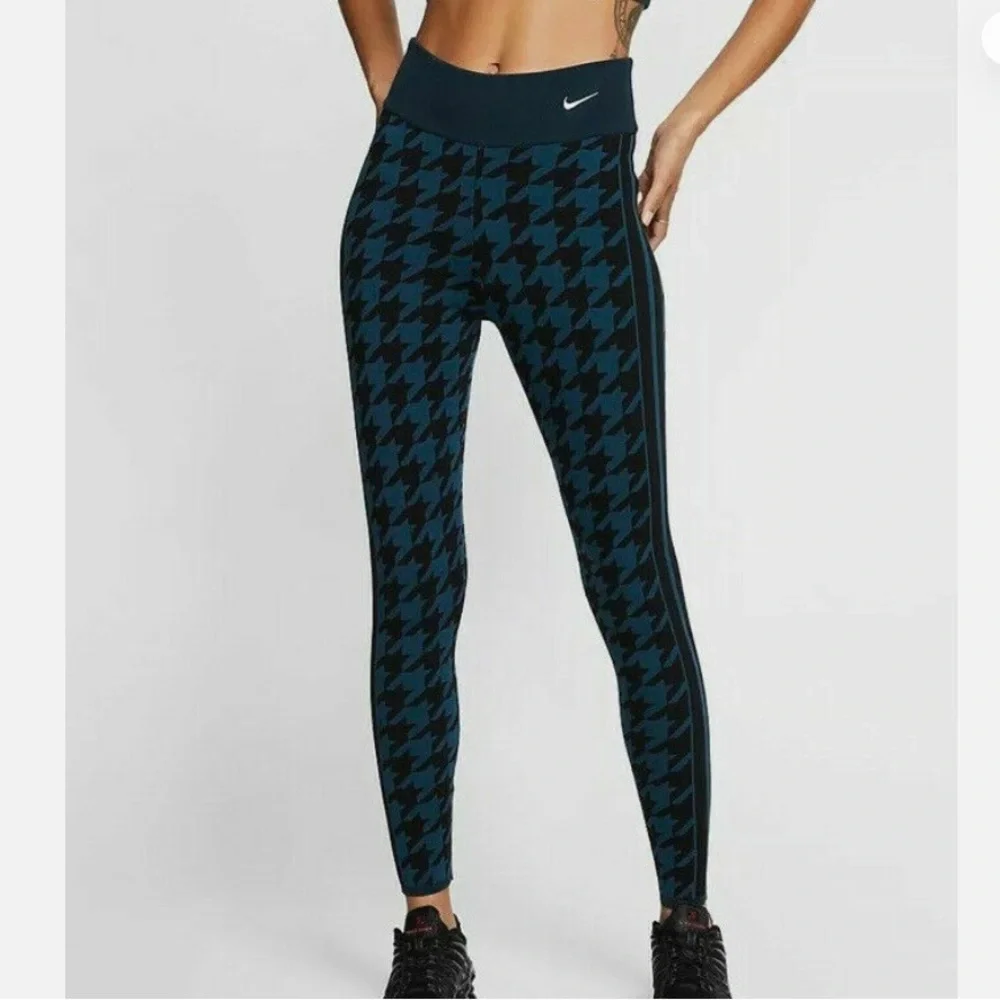 NIKE ATHLETIC KNIT HOUNDSTOOTH WINTER TIGHTS PANTS NWOT - Picture 2 of 3